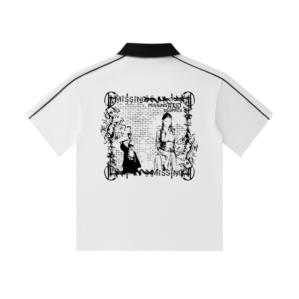 Contrast Collar Short-Sleeve Polo Shirt