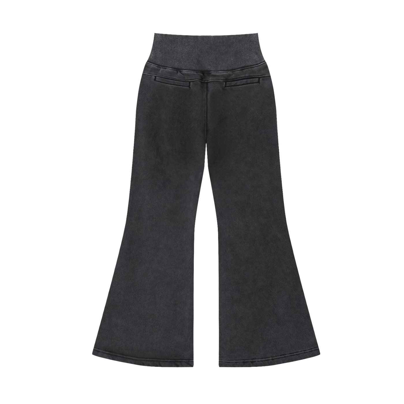 Vintage Washed "Elagent Msc"Flared Fleece Pants