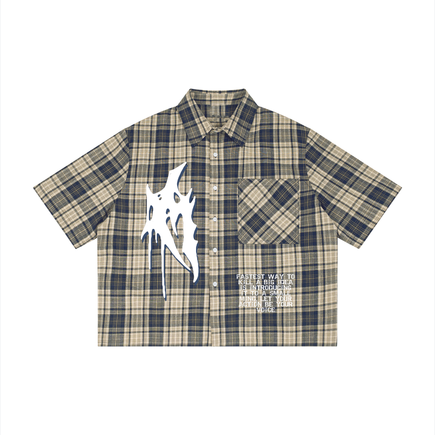 Unisex Plaid Boxy Short Sleeve Shirt