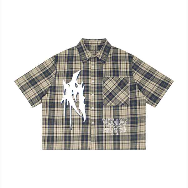 Unisex Plaid Boxy Short Sleeve Shirt