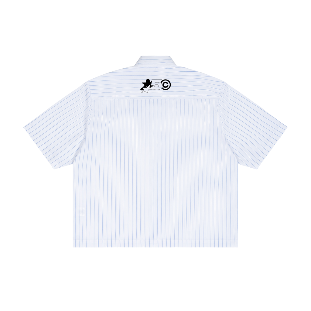 Unisex Striped Boxy Button-Up Shirt