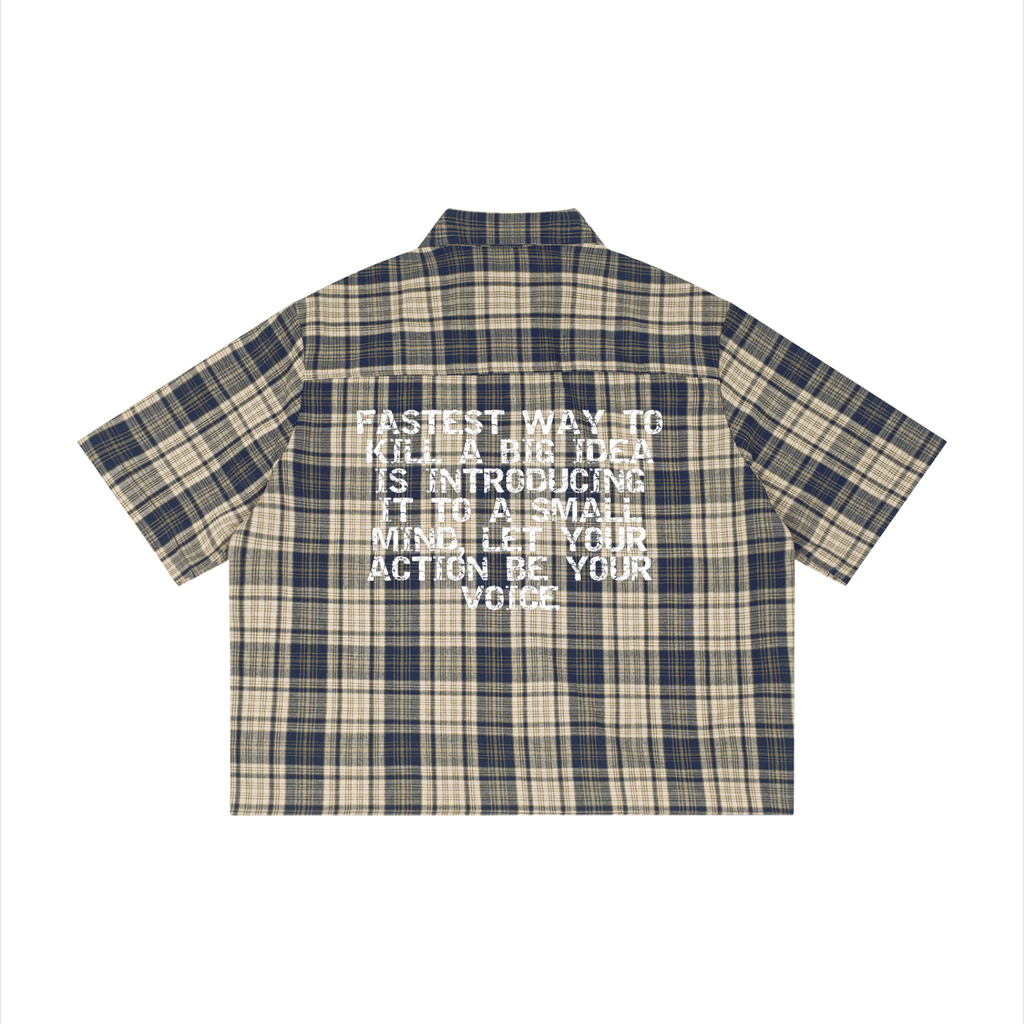 Unisex Plaid Boxy Short Sleeve Shirt