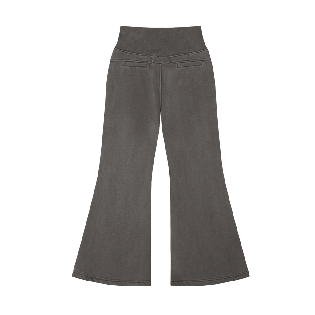 Vintage Washed "Elagent Msc"Flared Fleece Pants