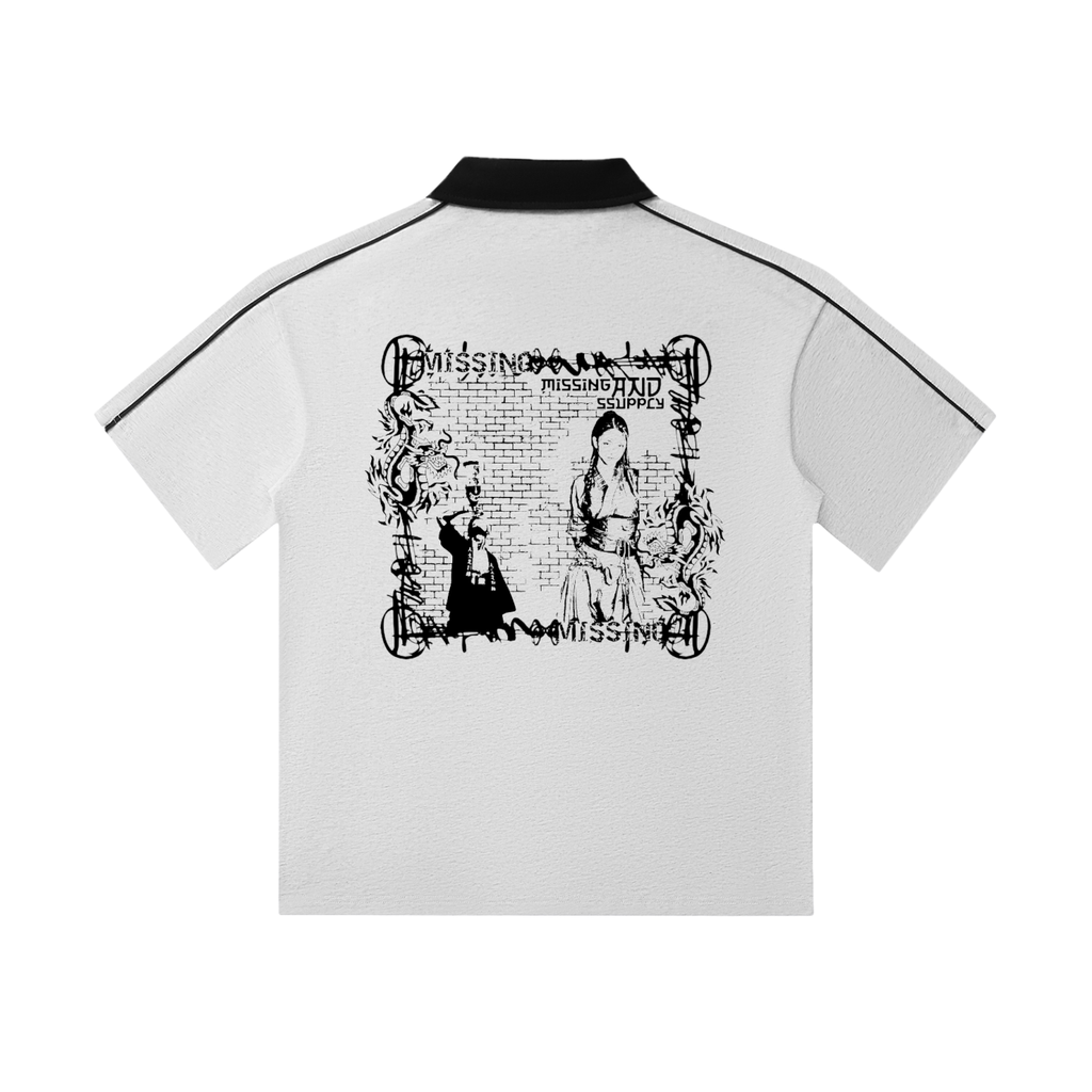 Contrast Collar Short-Sleeve Polo Shirt
