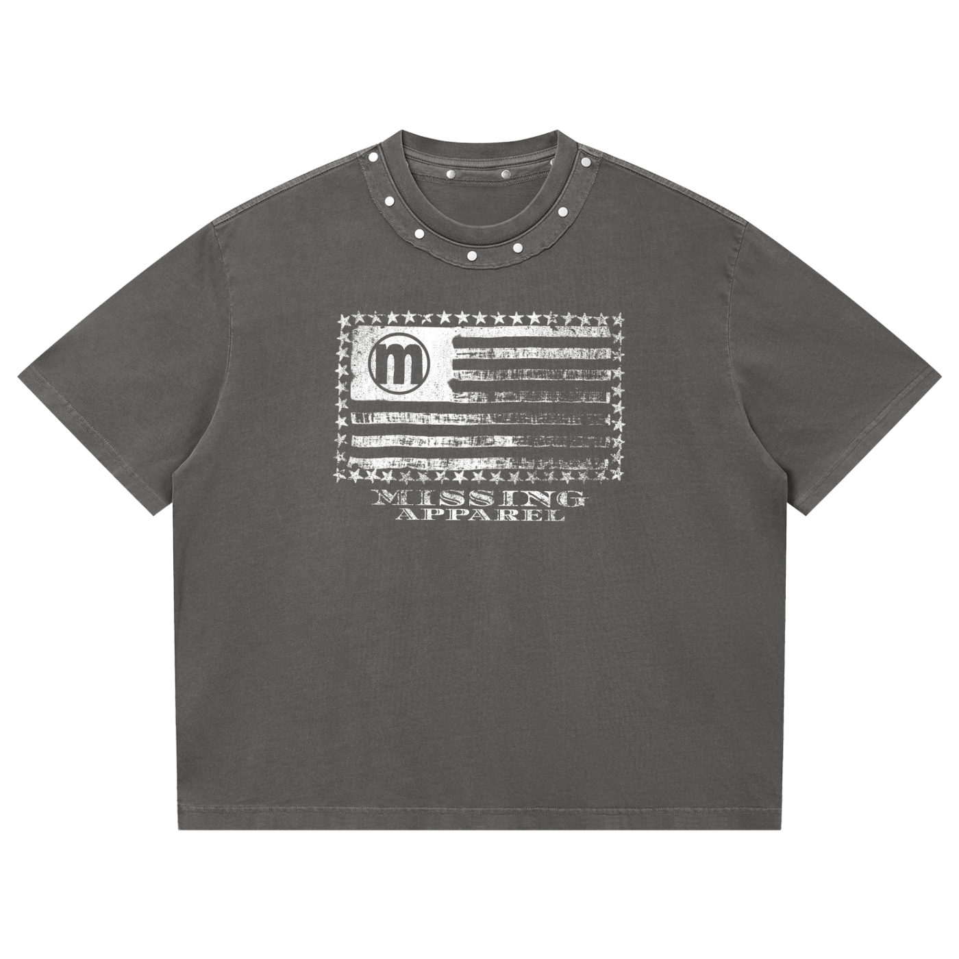Unisex Washed Boxy Studded T-Shirt