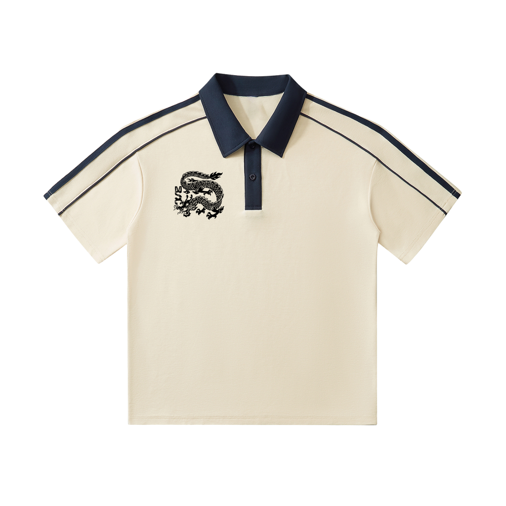 Contrast Collar Short-Sleeve Polo Shirt