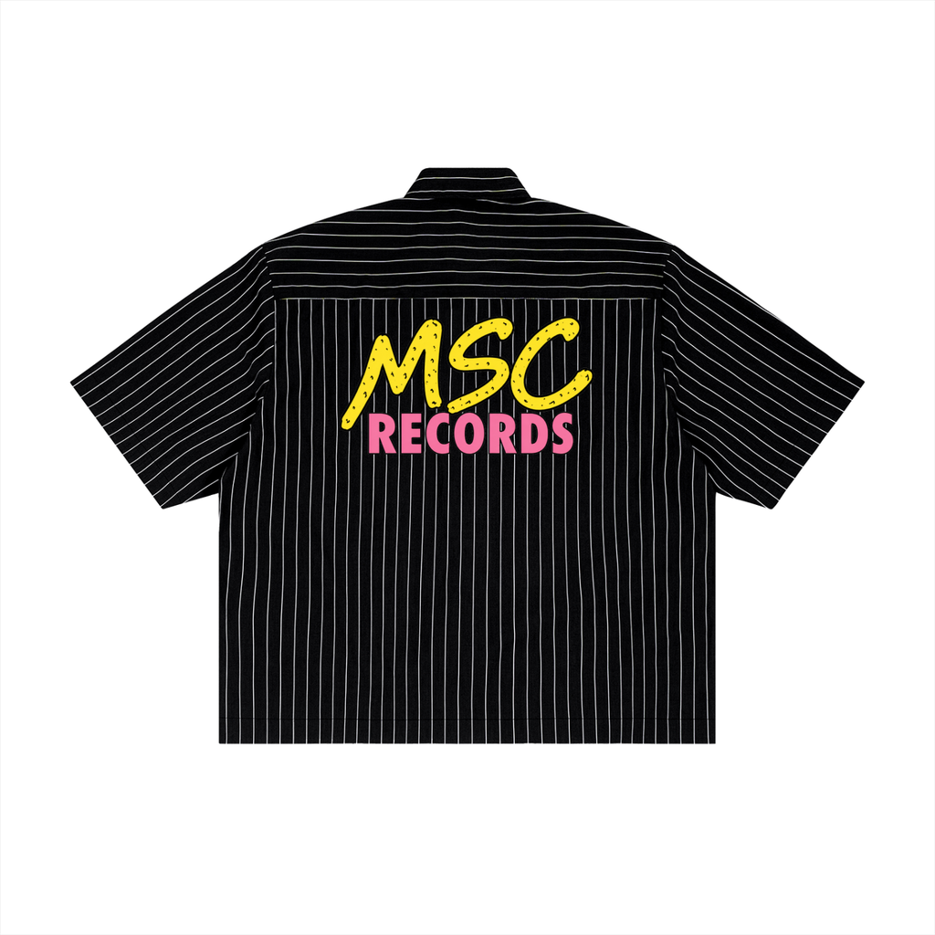 Unisex Striped Boxy Button-Up Shirt