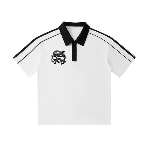 Contrast Collar Short-Sleeve Polo Shirt