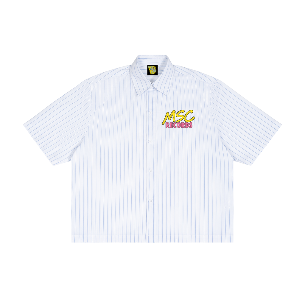 Unisex Striped Boxy Button-Up Shirt