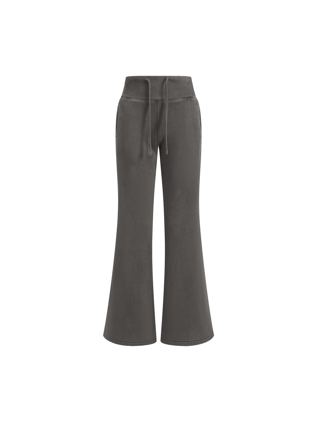 Vintage Washed "Elagent Msc"Flared Fleece Pants