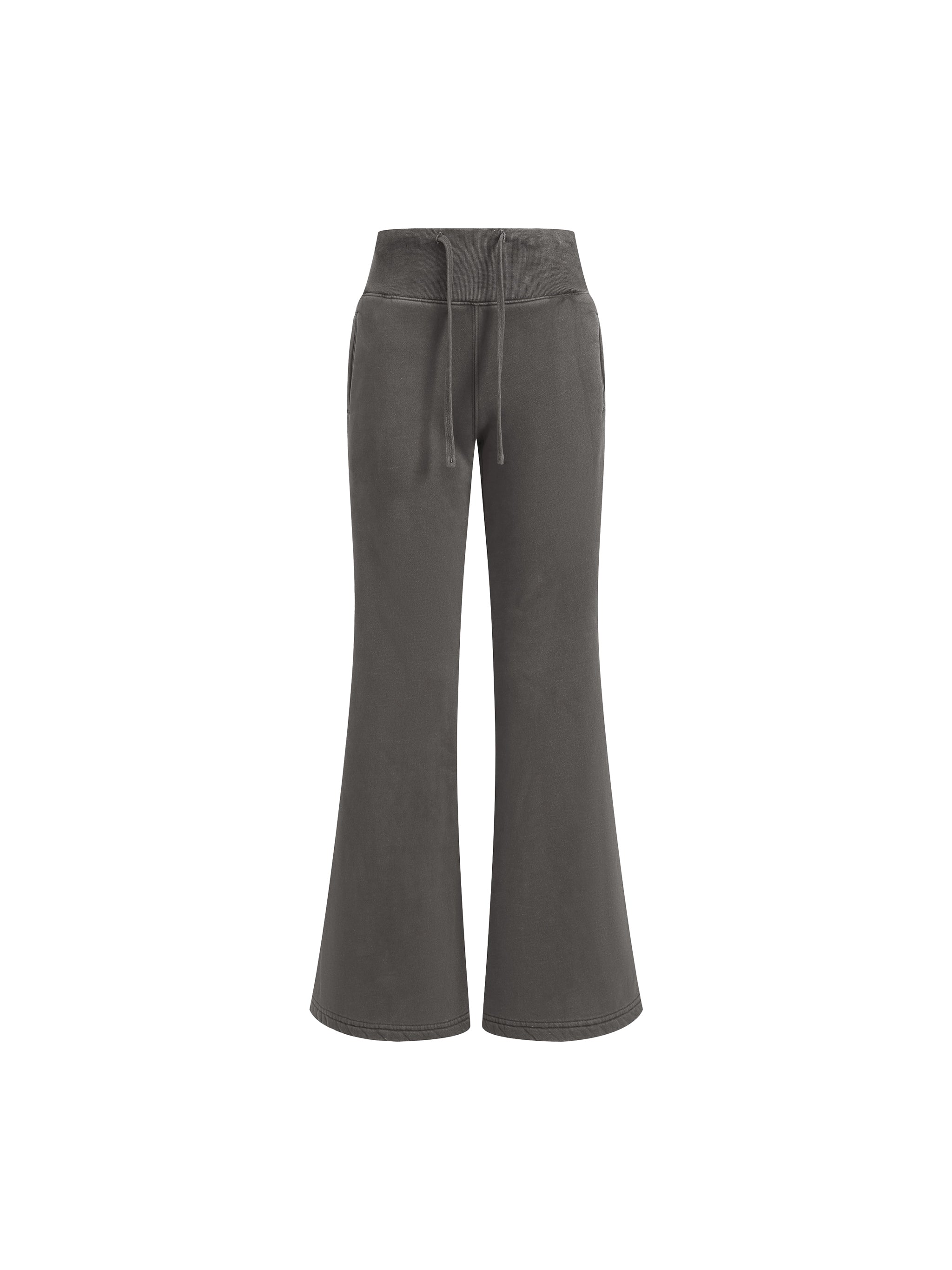 Vintage Washed "Elagent Msc"Flared Fleece Pants