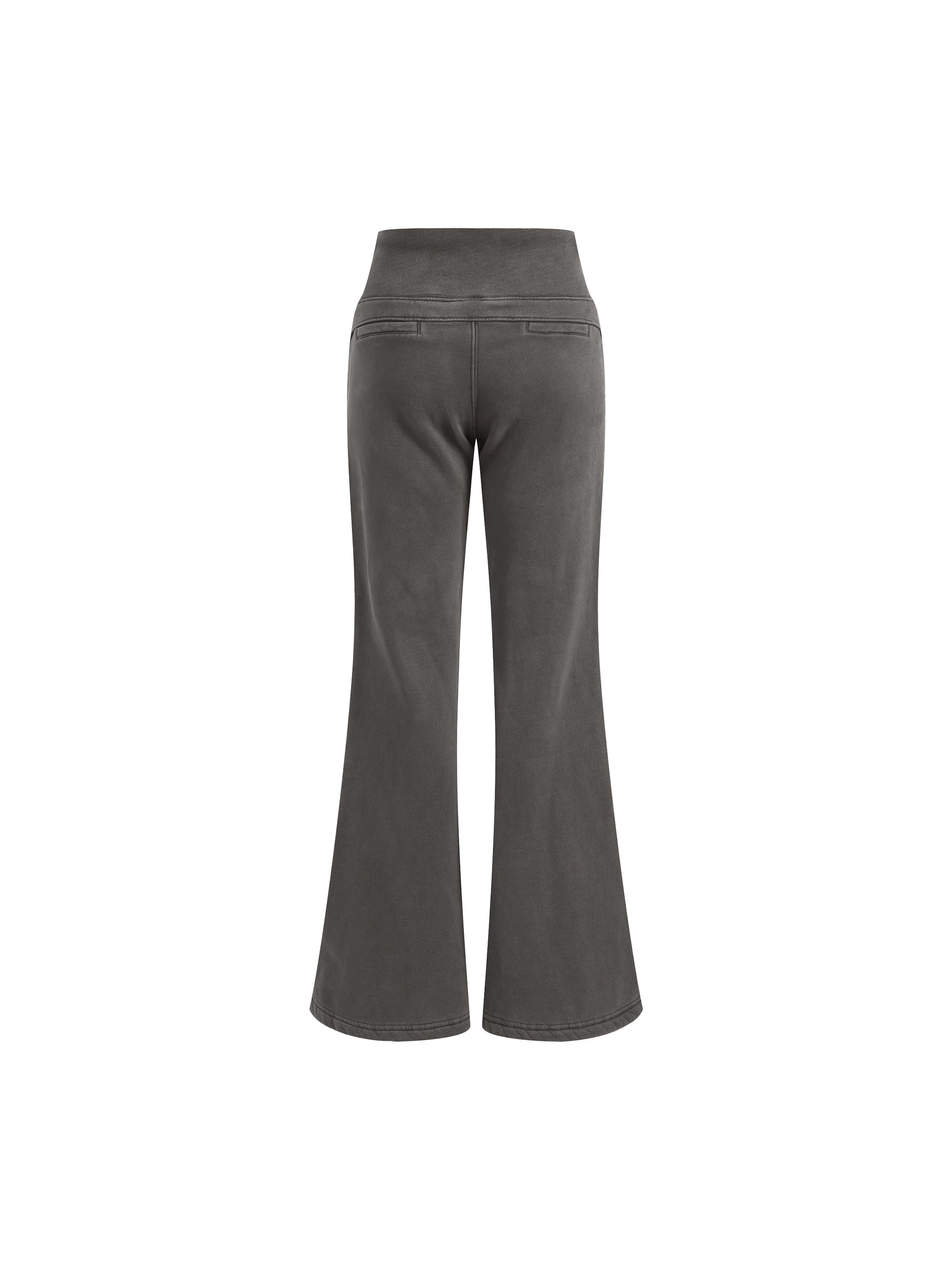 Vintage Washed "Elagent Msc"Flared Fleece Pants